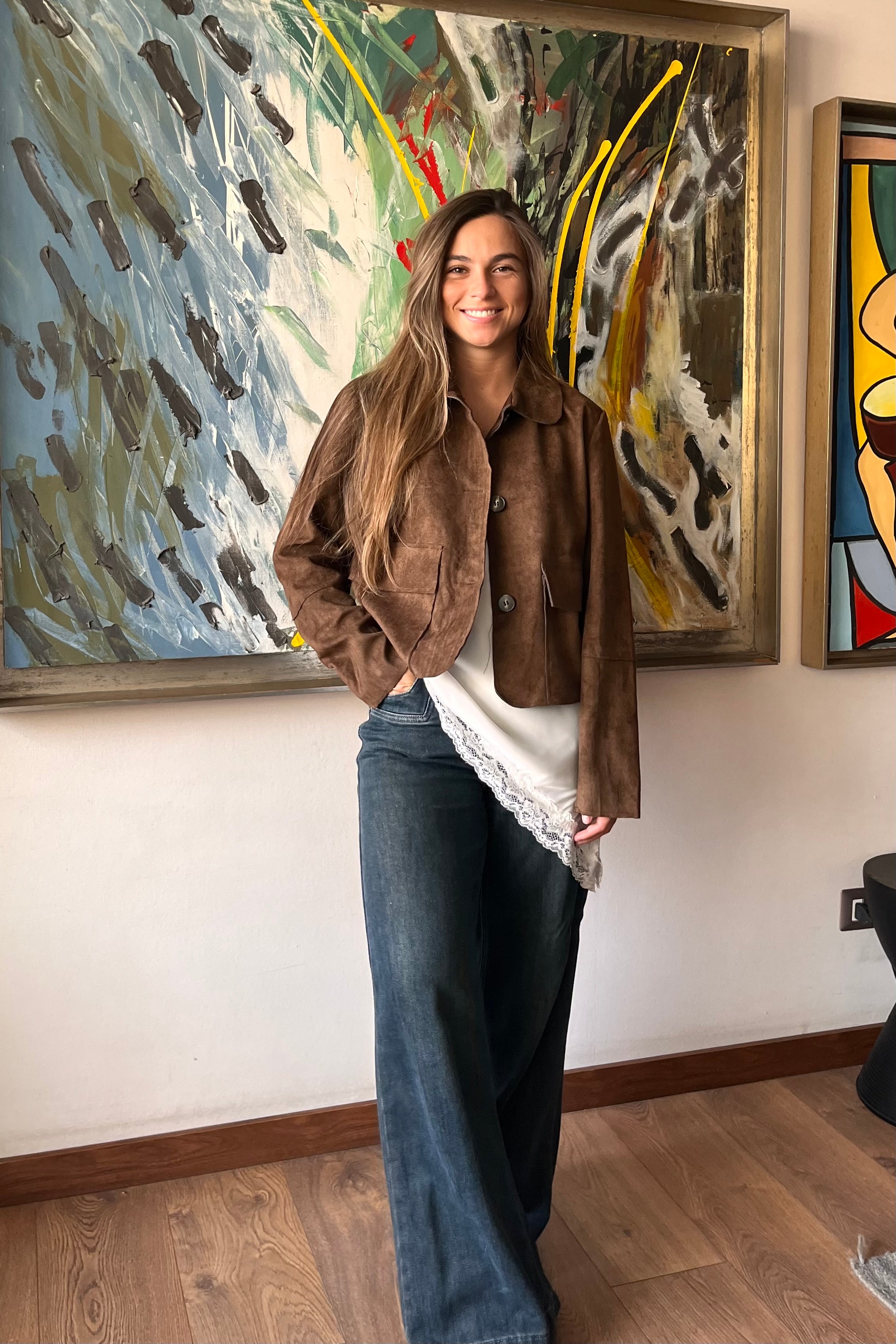 chaqueta suede